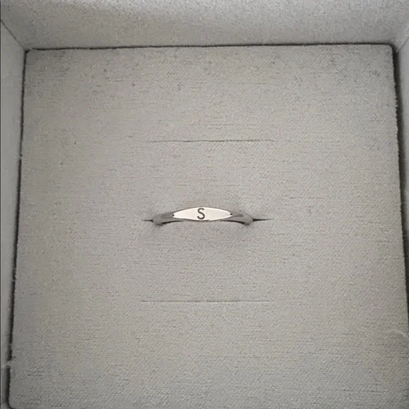 Baby Gold 14K White Gold Initial Wire Stacking Band - Picture 2 of 3